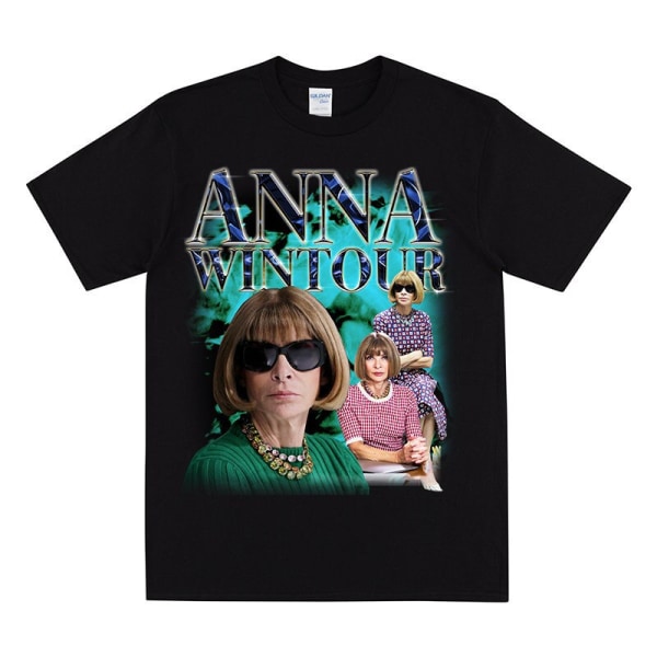 ANNA WINTOUR Hyllest T-skjorte Black M