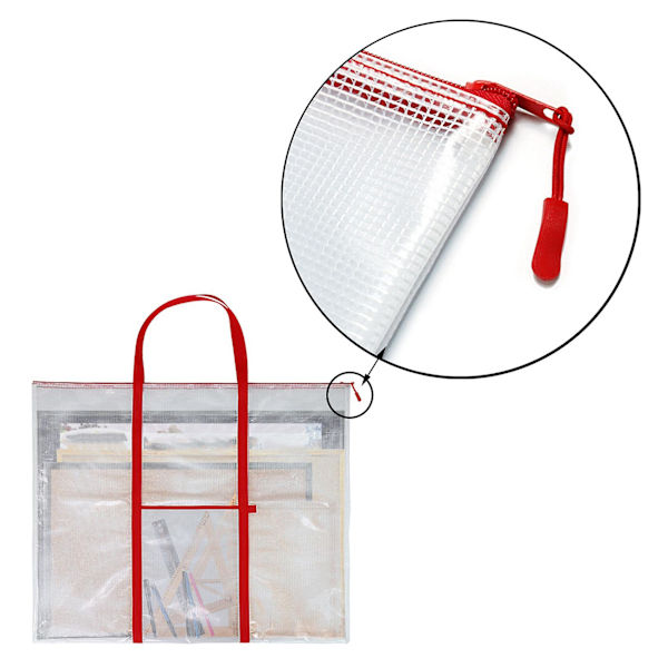 PVC Mesh Opbevaringspose, Malingspose med Lynlås og Håndtag