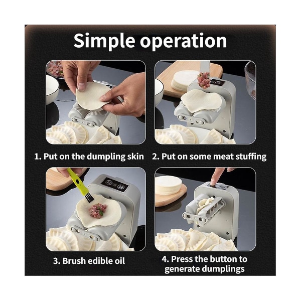 Automatisk Dumplingform Elektrisk Dumplingmaskin Hushålls Tryck Dumpling Wonton Skin Maskin Kök