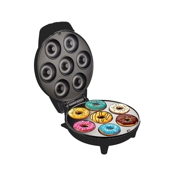 Mini donut maker 220v munktillverkningsmaskin DIY hem minitillverkningsmaskin svart EU-kontakt