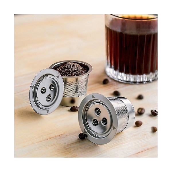 Tre Hål Återanvändbara Kaffe Kapslar Rostfritt Stål Återanvändbara Kaffe Pods Kaffe Espresso Återanvändbara