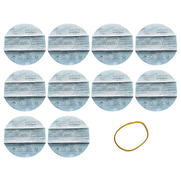 10 stk støvsugerfilter Vf2002 tørrpan støvsuger for deler 9010700, 9013700 med 4 stk festebånd