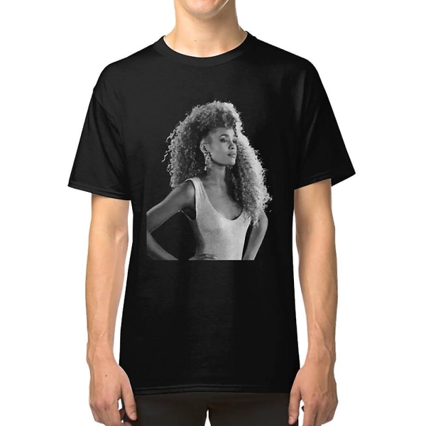 Whitney Houston Printed White T-shirt L