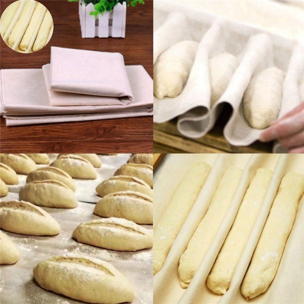 2 stk. Gæringsklud til brøddej, bageform, brødpose, baguette bagemåtte, konditori, køkken T