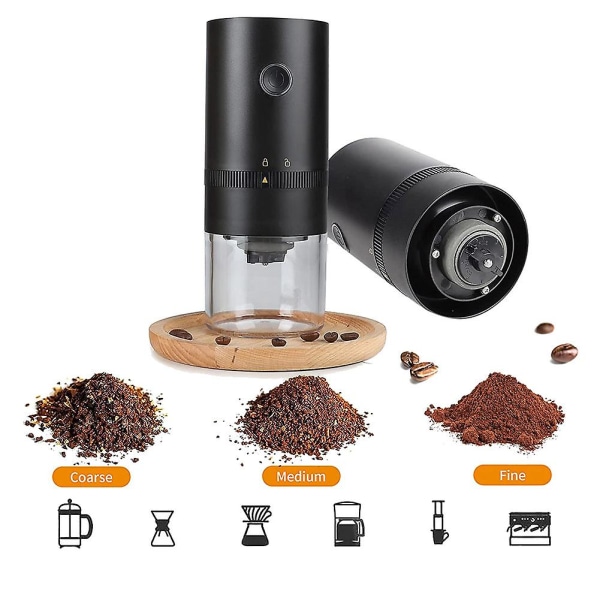 Bärbar elektrisk burr kaffekvarn, USB uppladdningsbar burr kaffebönkvarn för espresso