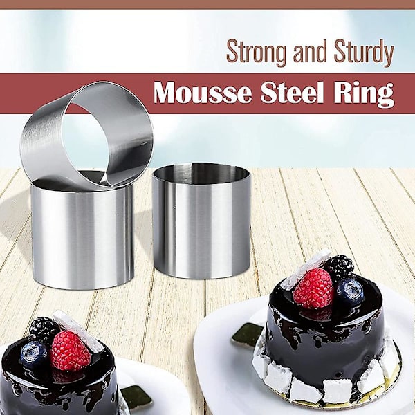 6 stk Runde Kageudstikkere Rustfrit Stål Mousse Ringe Mini Runde Kageudstikkere Omelet Lam