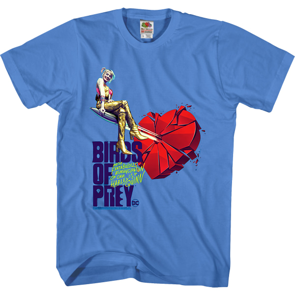 Harley Quinn Shattered Heart Birds Of Prey T-Shirt New XL