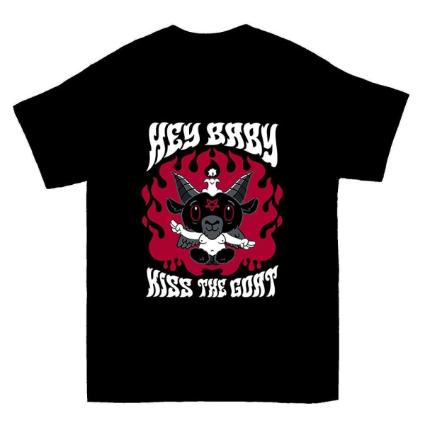 Kiss The Goat Baphomet Creepy Cute Goth Ghost T-shirt XXL