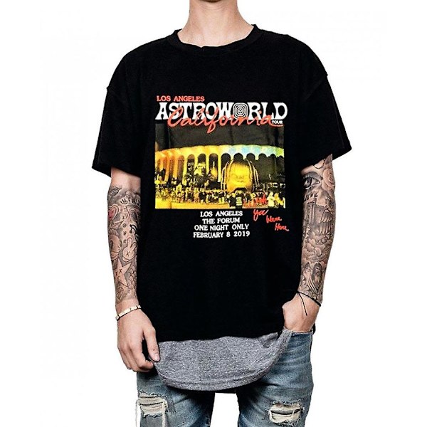 Astroworld Musta T-paita Los Angeles California Tour Travis Scott M