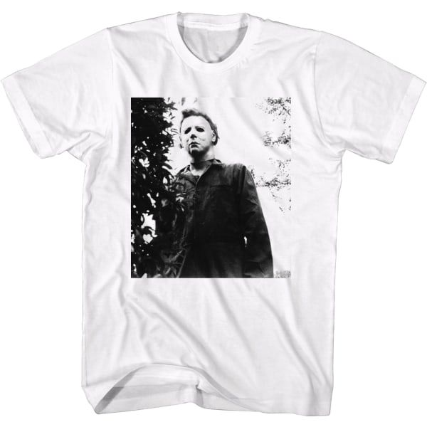 Michael Myers Sort/Hvid Foto Halloween T-shirt XXL