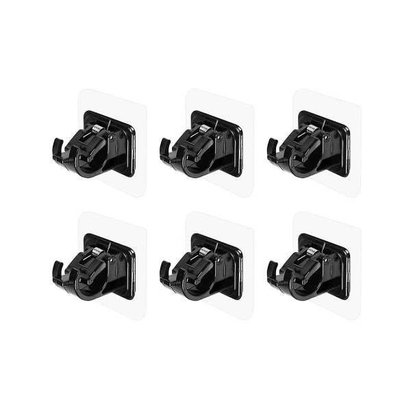 6Pcs Self Adhesive Curtain Rod Bracket No Punch Curtain Rod Clamp No Nails Adjustable Shower