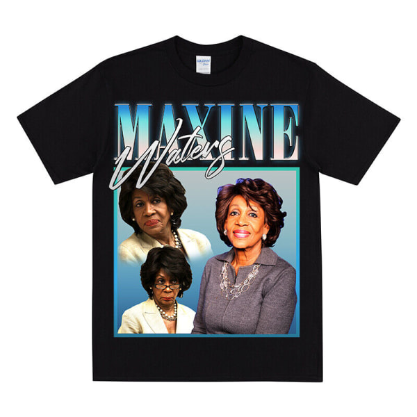 MAXINE WATERS T-shirt USA Politik Tema T-shirt Present till Kvinnor Rolig Unisex Topp Black XXL