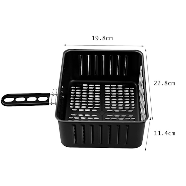 Kvadratisk Luftfritös Korg 6qt för Power Ninja Luftfritösugn, Luftfritösugnstillbehör, Fritös Korg