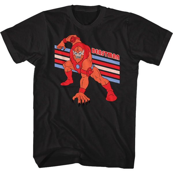 Black Retro Beast Man Masters of the Universe T-Shirt L