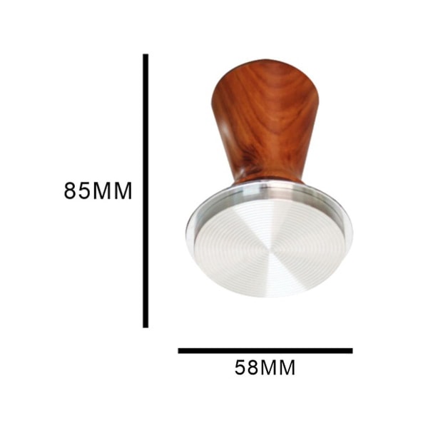 58mm Kaffeknäckare med trähandtag, barista espressomaskin kvarn manuellt kaffepulver hammare krossning