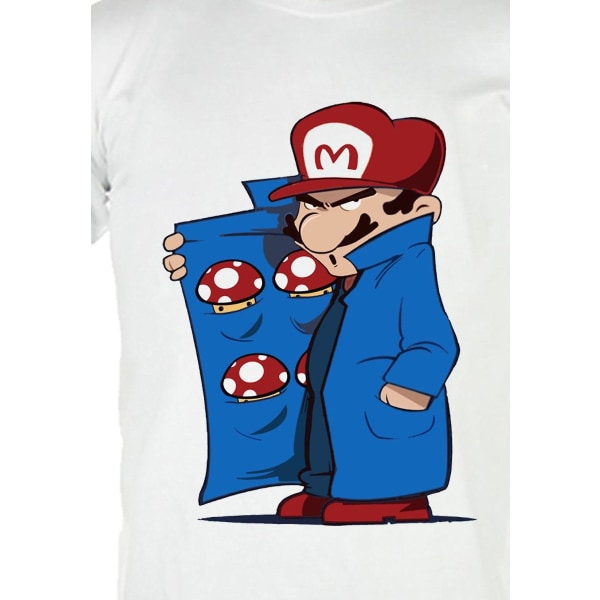 Unisex Mario Dealer T-shirt, Vit XXL