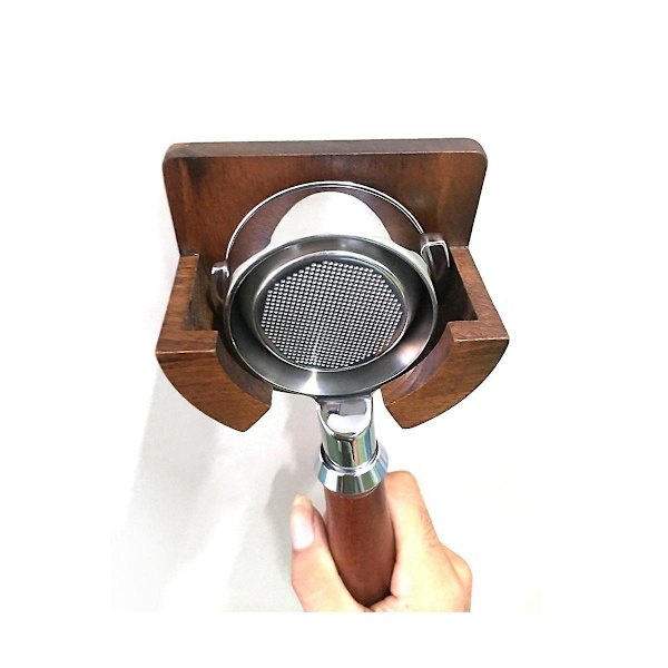 Kahvinkeittimen portafilteriteline 51mm-58mm seinälle, puinen espressofilteriteline, tamppainteline, kahvitarvikkeet
