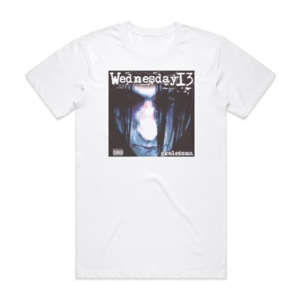 Wednesday 13 Skeletons Album Cover T-Shirt Hvid L