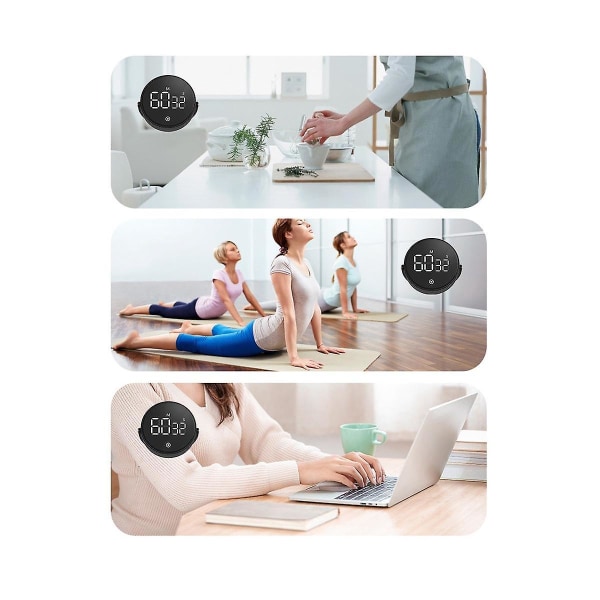 Kök Klocktimer Nedräkning Stoppur LED Skrivbordslarm Kök Magnetisk Digital Timer (Rosa)