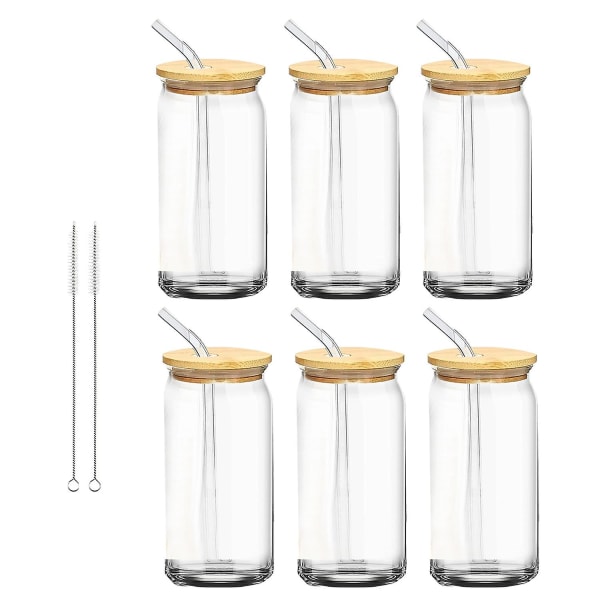 6 kpl 16 oz olutpullo lasit kansien ja olkien kanssa, olutpullo lasit lasi olutpullot c