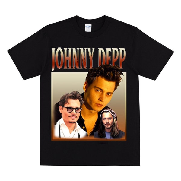 JOHNNY DEPP Homage T-shirt Black S