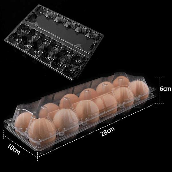 48 stk Plast Eggkasser Bulk Transparent Egg Holdere For Hjem Ranch Kylling Farm Virksomhet