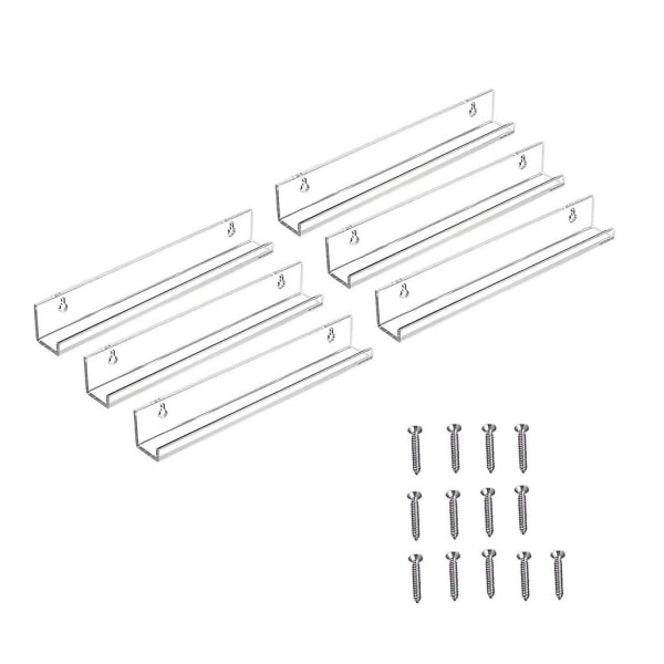 Platehylle for veggmontering, 6-pakning Vinylplatehylle Lagring Akrylplatehylle Visning Daglig