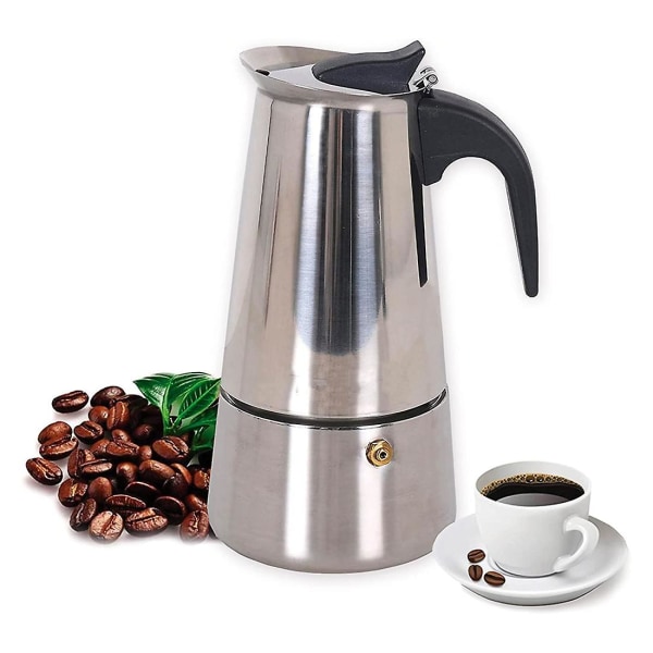 Italiensk mokkakande 2 kopper, induktion kaffemaskine, egnet til alle typer plader, espresso ma