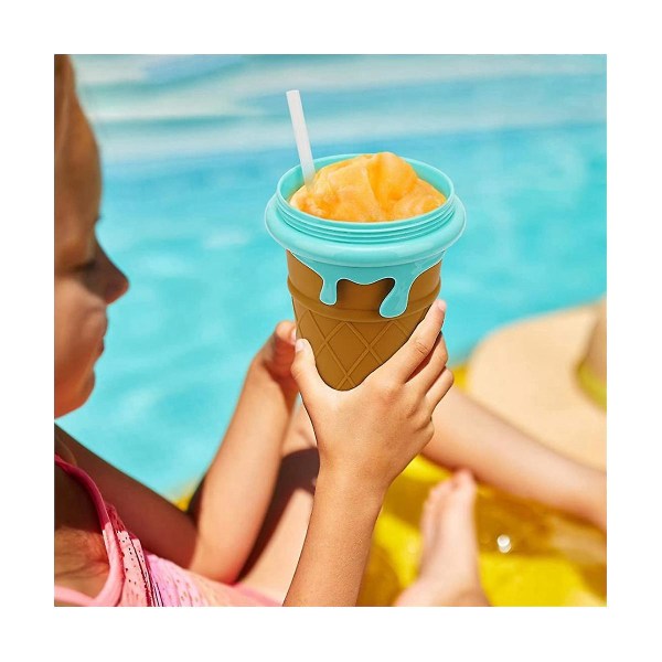 500 ml smoothiekopp for sommeren, DIY smoothiekopp med lokk og sugerør, rask frysing