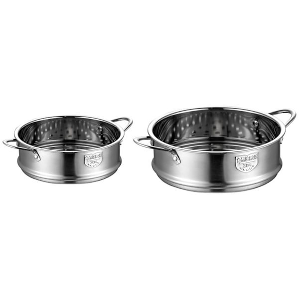 2X 20cm/16cm Tykkere Matdampstativ Rustfritt Stål Dampkoker Dobbelt Øre Suppegryte Melk