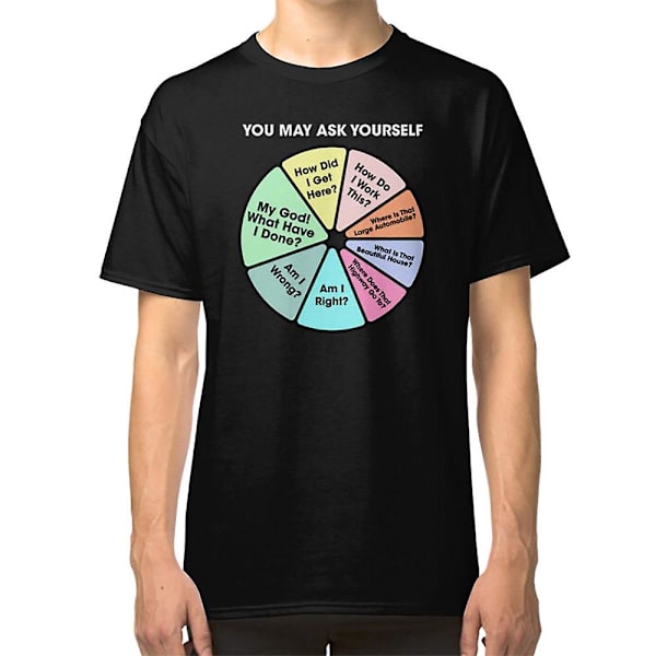 80-talls Musikk Retro Tekster - You May Ask Yourself Pie Chart T-skjorte XL