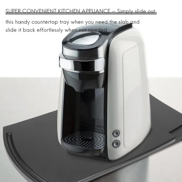 Køkken Caddy Skubbe Kaffe Bakke Måtte, Under Skab 12\" Kaffe Maskine Rister Diskbord