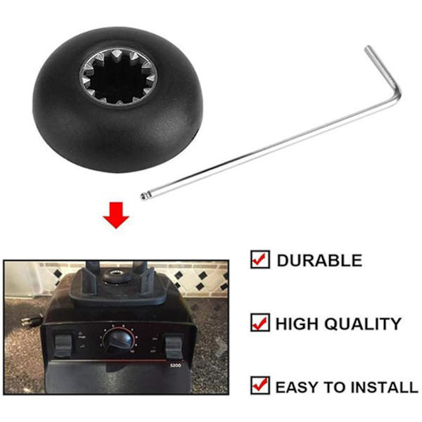 1 sett metall og plast svart blender drivsokkel erstatningssett for Vitamix blender reservedeler