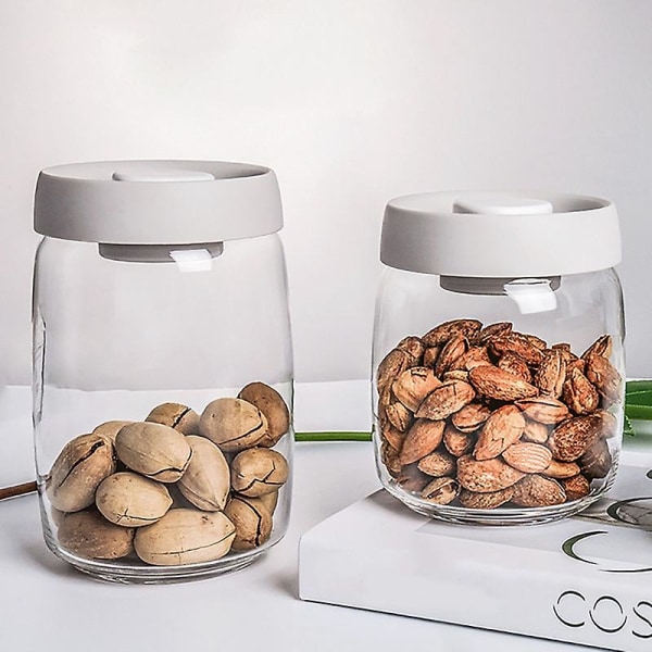 Lufttäta förvaringsburkar för kök, snacksburkar i glas, nötter, 3-pack