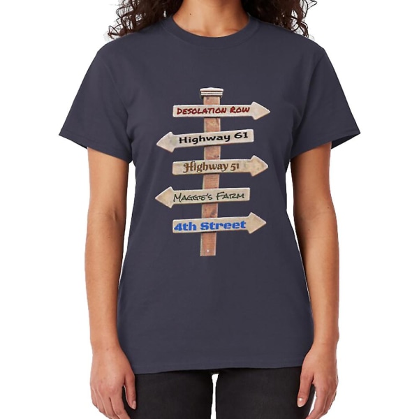 Bob Dylan Roadmap T-shirt navy L