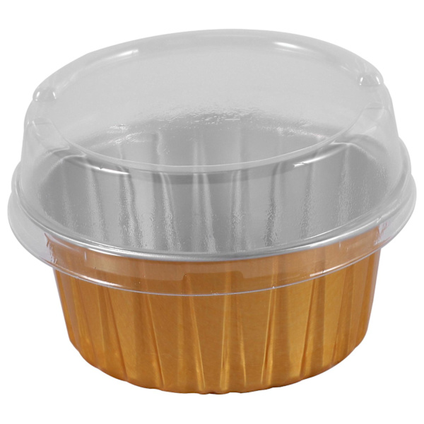 100 stk Engangsfolie Bakekopper Brulee Dessert Oval Cupcake Kopper med Lokk Kake