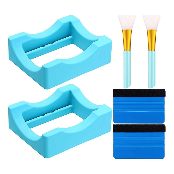 2pcs Silicone Cup Holder Cup Holder with Built-in Slots 2pcs Felt Edge Scrapers with 2pcs Silicone