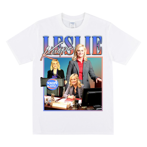 LESLIE KNOPE Kunnianosoitus T-paita White M