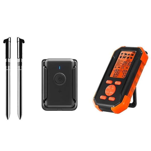 Digital Trådlös Kötttermometer - Matlagningstermometer med 2 Sondes - Förprogrammerade Temperaturer - För