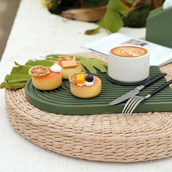 Träskärbräda Brick Handgjord Dessertplatta Kaktårtbord-L