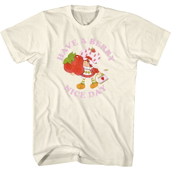 Ha en T-shirt med jordgubbstårta med bra dag S