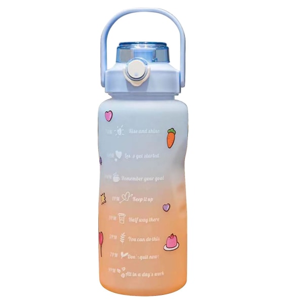 Gradient vattenflaska Bpa-fri 1,5/2l dricksflaska med sugrör kompatibel med fitness Gradient Blue 1500ml
