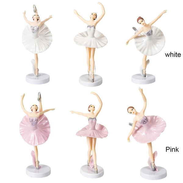 Baletti-tanssijan ballerina-kakkukoristehahmo lelut syntymäpäiväjuhliin DIY Pink