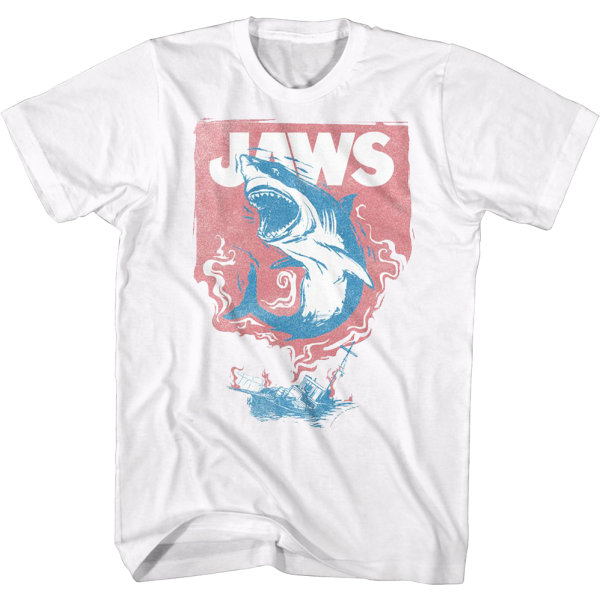 Leaping Shark Jaws T-skjorte M