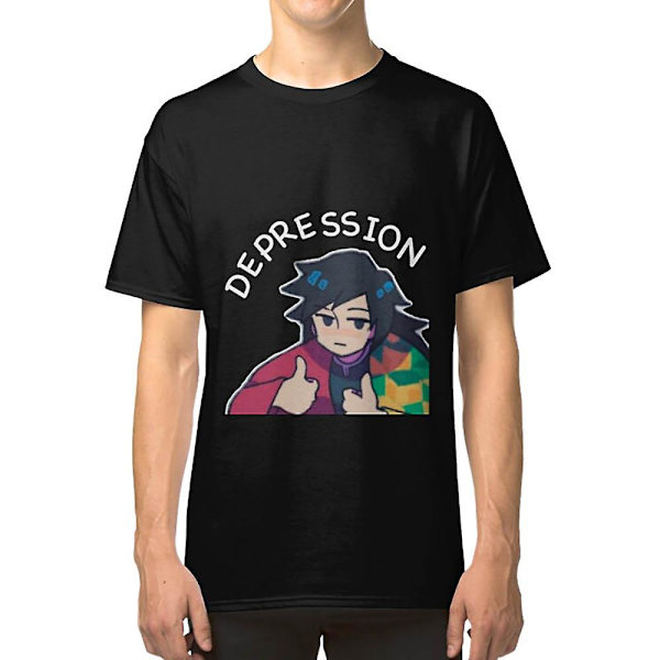 T-shirt med sort baggrund - Kæmp mod depression XXL