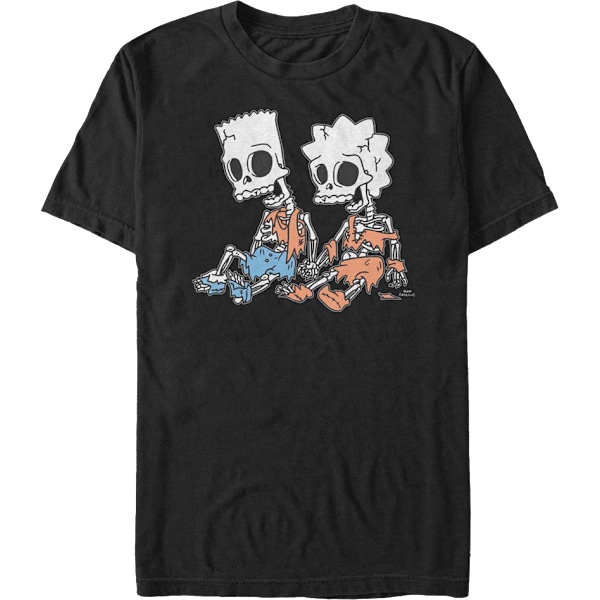 Bart og Lisa Skeletter The Simpsons T-Shirt M