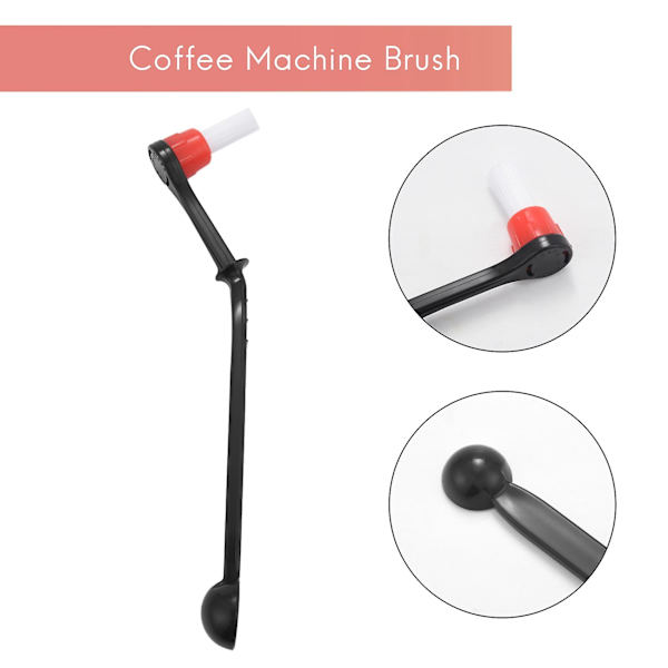 2-in-1 kahvinkeittimen harja nylon espresso-myllyn harja kahvilusikka sarja pää k