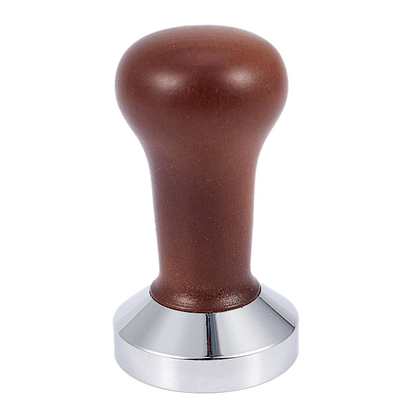 2 st Handtag Barista Espressomaskin Kvarn 51mm Kaffe och Espresso Pulver Hammare - Träfärg