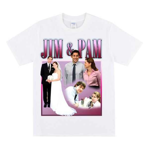 JIM & PAM Kunnianosoitus T-paita White M