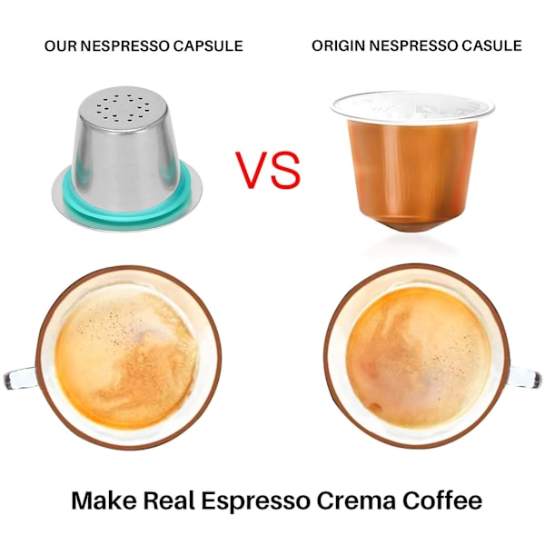 Återanvändbara Kapslar i Rostfritt Stål med Presskaffe Tamper Kaffe Maskin